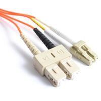 FIB Fiber Optic Patch Cable, SC PC to LC PC, 10 meters, 1.6mm Duplex MM Infinicor 300 Fiber