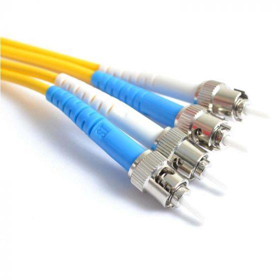 FIB Fiber Optic Patch Cable, ST to ST UPC-UPC, 10 meters, 3mm Duplex SM SMF-28 Ultra Fiber  FIB Fiber Optic Patch Cable, ST to ST UPC-UPC, 10 meters, 3mm Duplex SM SMF-28 Ultra Fiber