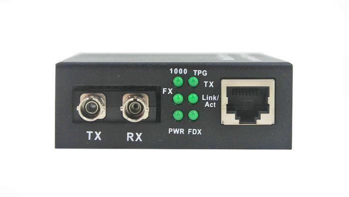 FIB Media Converter ST Multimode 10/100/1000 Base-T/TX to 1000 Base-FX