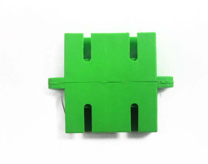 FIB SC APC Adapter Duplex Green Singlemode - with Flange, Style 3