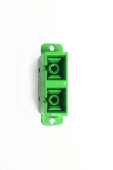 FIB SC APC Adapter Duplex Green Singlemode - with Flange, Style 3