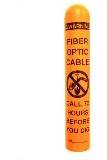 Fiber Optic Warning Domed Marker Post, 3" x 6', Black on Orange Fiber Optic Warning Domed Marker Post, 3" x 6', Black on Orange