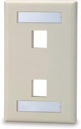 SIGNAMAX Keystone Faceplate 2 Port Angled Single Gang with Labeling Windows