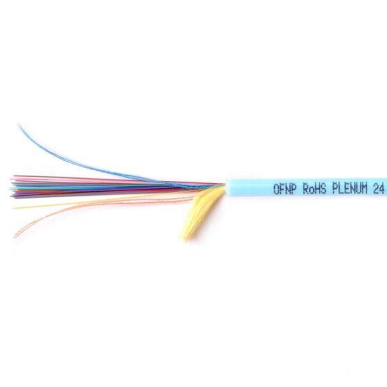 TLC 24 Fiber MM 50um OM3 High Density Fiber Optic Cable Plenum Aqua 2.95mm OD TLC 24 Fiber MM 50um OM3 High Density Fiber Optic Cable Plenum Aqua 2.95mm OD