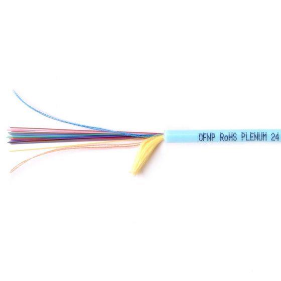 TLC 24 Fiber MM 50um OM4 High Density Fiber Optic Cable Plenum Aqua 2.95mm OD TLC 24 Fiber MM 50um OM4 High Density Fiber Optic Cable Plenum Aqua 2.95mm OD