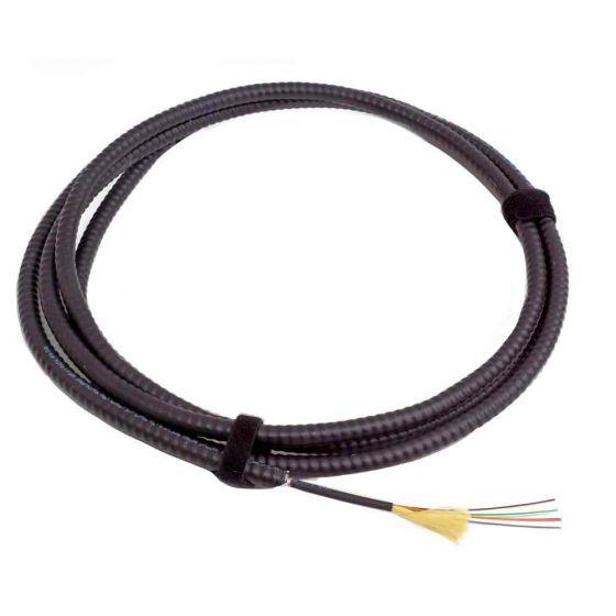 TLC 6 Fiber, 62.5/125um MM Infinicor 300, Indoor/Outdoor Fiber Optic Cable with Aluminum Interlocking Armor, Plenum, Black  TLC 6 Fiber, 62.5/125um MM Infinicor 300, Indoor/Outdoor Fiber Optic Cable with Aluminum Interlocking Armor, Plenum, Black