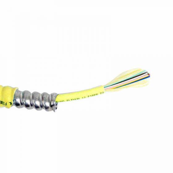 TLC 6 Fiber, 9/125um SM SMF28 Ultra, Distribution Fiber Optic Cable with Aluminum Interlocking Armor, Plenum, Yellow TLC 6 Fiber, 9/125um SM SMF28 Ultra, Distribution Fiber Optic Cable with Aluminum Interlocking Armor, Plenum, Yellow
