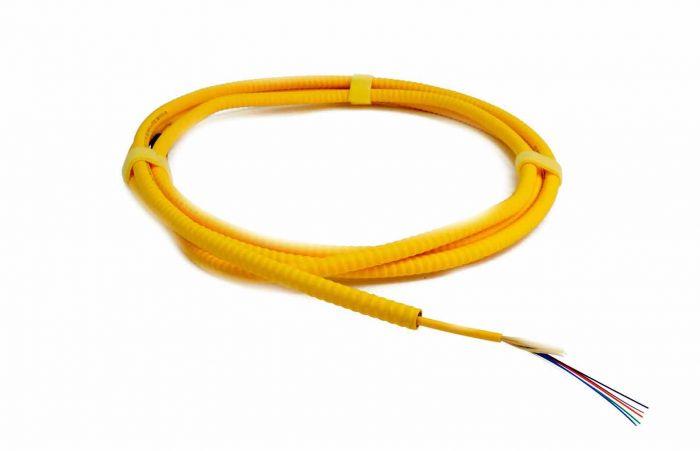 TLC 6 Fiber, 9/125um SM SMF28 Ultra, Distribution Fiber Optic Cable with Aluminum Interlocking Armor, Plenum, Yellow