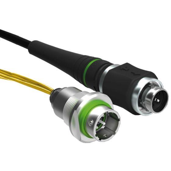 FIB Blue Fisher 4-Channel Jam-Nut Receptacle - ST, Singlemode, 2 Feet  FIB Blue Fisher 4-Channel Jam-Nut Receptacle - ST, Singlemode, 2 Feet