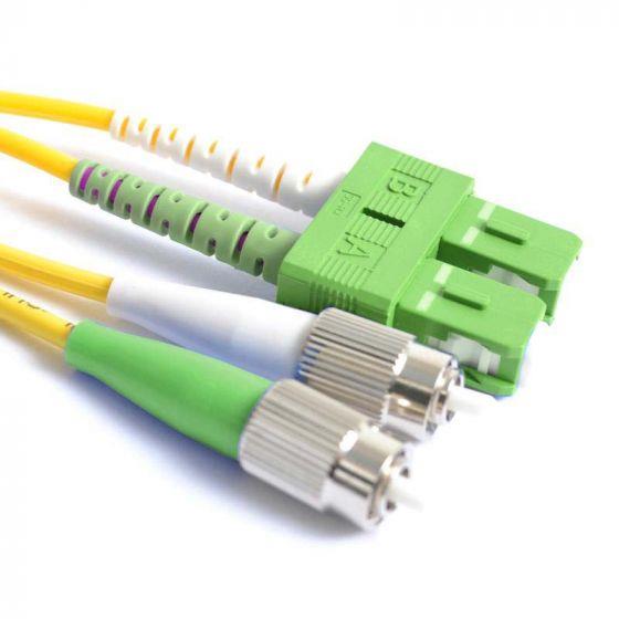 FIB Fiber Optic Patch Cable, FC to SC APC-APC, 1 meter, 3mm Duplex SM SMF-28 Ultra Fiber FIB Fiber Optic Patch Cable, FC to SC APC-APC, 1 meter, 3mm Duplex SM SMF-28 Ultra Fiber