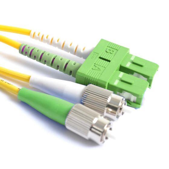 FIB Fiber Optic Patch Cable, FC to SC APC-APC, 5 meters, 3mm Duplex SM SMF-28 Ultra Fiber  FIB Fiber Optic Patch Cable, FC to SC APC-APC, 5 meters, 3mm Duplex SM SMF-28 Ultra Fiber