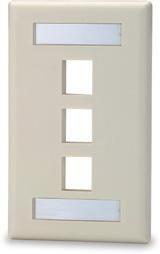 SIGNAMAX Keystone Faceplate 3 Port Single Gang with Labeling Windows